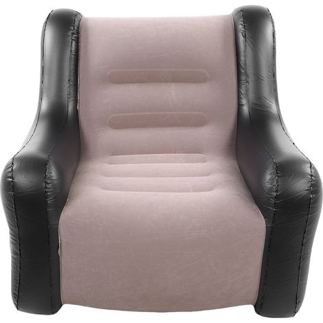 Canapé Gonflable PVC Flocké avec Accoudoirs Confortable et Durable pour Intérieur Extérieur Salon Jardin Terrasse (1/5)