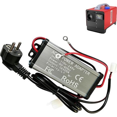 Adaptateur Convertisseur de Courant 230 V vers 12 V Adaptateur d'alimentation 230 V à 12 V Transformateur, Convertisseur de Tension pour Chauffage à Air Diesel 5 KW/8 KW, Camping-Cars et Garages (1/5)