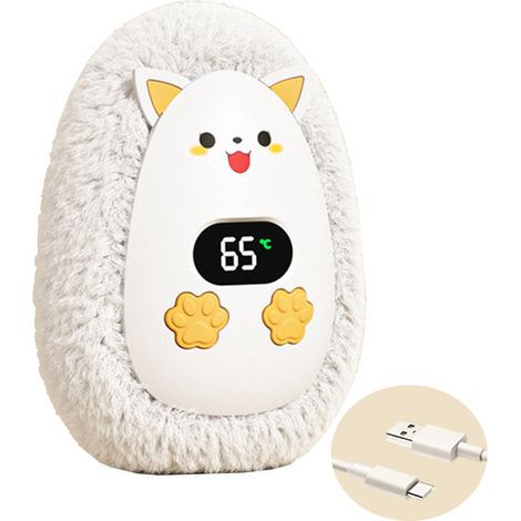 [Bouillotte portable] [EcoHeat] [HEAT9] - Chargeur USB pour femmes, mini mains chauffantes électrique en hiver blanc