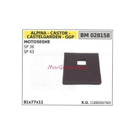 Filtro de aire motor de motosierra ALPINA SP 36 43 028158