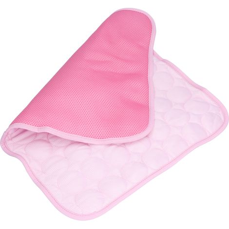 Sommerkühlmatte für Hunde und Katzen, Eisgel-Hundekissen, Hunde- und Katzenbett, Seidenkühlkissen, rosa, Größe L (70x55 cm) (1/5)