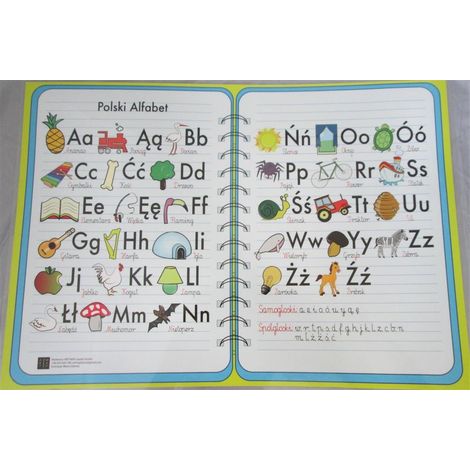Polnisches Alphabet. Doppelseitige Schreibtischunterlage