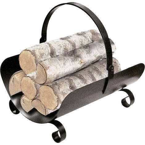 Range-bûches intérieur en fer forgé 40x32x45 cm – Support robuste pour bois – Conception pratique pour transport facile