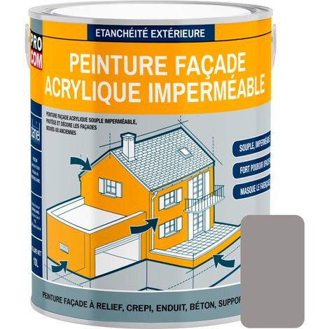 Peinture façade PROCOM crépi, façade à relief, imperméabilisation et protection des façades - Durable jusqu'à 10 ans 979392 2.5 litres
