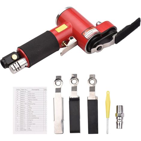 Jeffergarden Mini ponceuse pneumatique linéaire avec tampon de ponçage/caoutchouc/fer, polisseuse pneumatique portative orbitale aléatoire pour carrosserie, meubles, bois, métal (1/5)