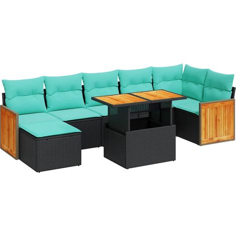 Maison Exclusive - 8-tlg. Garten-Sofagarnitur mit Kissen Grau Pol (1/5)
