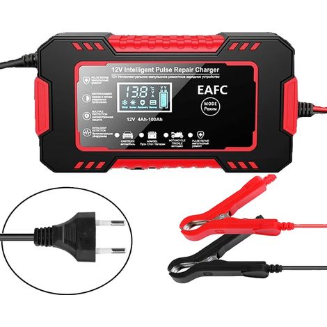 Caricabatterie intelligente, ricarica intelligente, compatibilità con più batterie, EU 6A ROSSO (1/2)