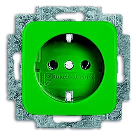 Busch-Jaeger SCHUKO® Prise de courant Safety+ vert - Reflex SI (20 EUCKS-13-212-101), 2CKA002013A5468