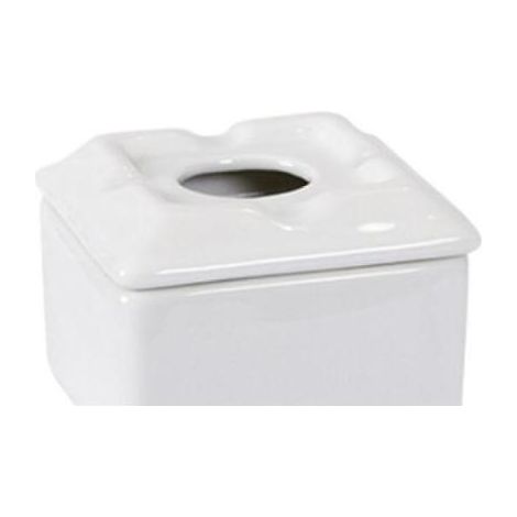 7x7x5 cms cenicero cuadrado agua porcelana blanca alar b6k8 ,
