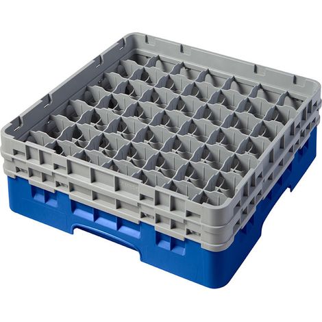 Casiers de lavage - Haut max 13.3 cm - 50 x 50 x 18.4 cm - Bleu - Lot de 4 - Cambro