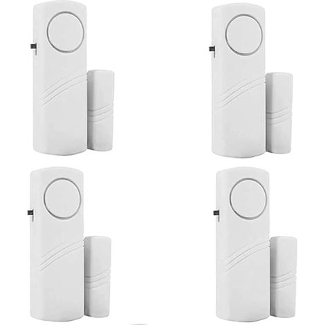 4 Packs Détecteur Magnétique,Alarme Porte Fenêtre,3 Modes Réglables,Sécurité Maison Bureau,Pile AAA Non Incluse