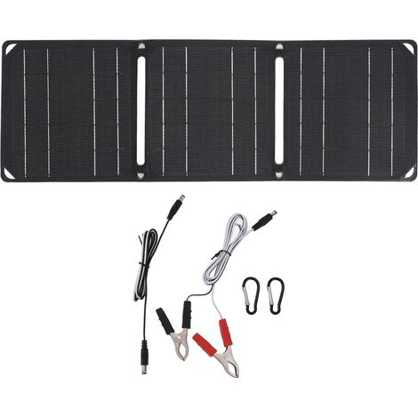 Ortviai Panneau Solaire Portable 40 W, Pliable, ETFE, Silicium Monocristallin, 5 V avec Contrôleur Double USB pour Camping