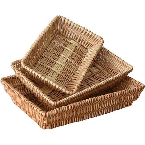 TisséS en Rotin, Paniers de Fruits Empilables pour le Service des Aliments, Affichage, Cuisine à Domicile, Restaurant, ExtéRieur (1/4)