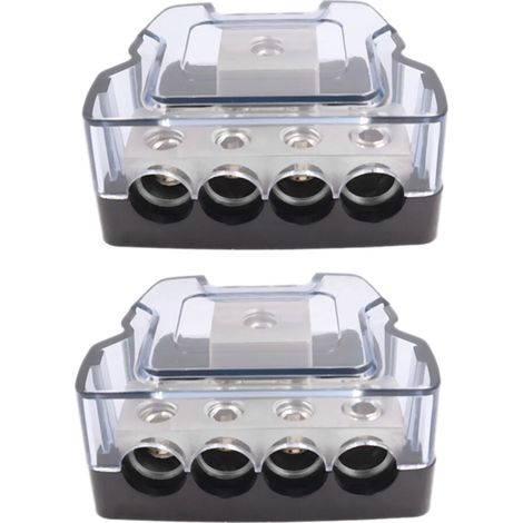 blocchi di distribuzione di alimentazione a 4 vie, 1 ingresso 0/2/4 gauge/4 uscite 4/8 gauge, blocco di distribuzione di alimentazione per amplificatore audio