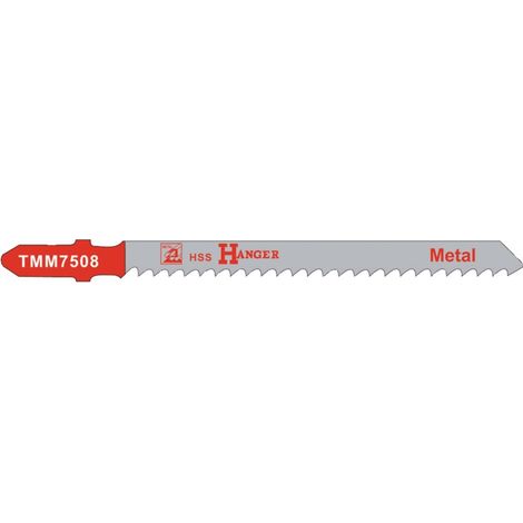 Pack de 5 lames de scie sauteuse TMM7508 pour métal 75mm - HANGER - 150205