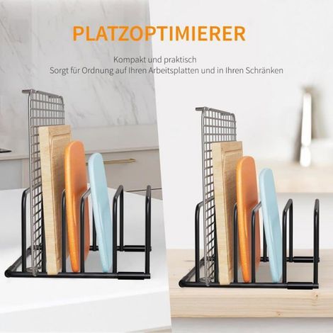 Support pour plaques de Cuisson et Planches à découper - Rangement des casseroles - Organisateur de Placard de Cuisine - Blanc (1/5)