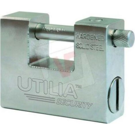Lucchetto catenaccio antiscasso utilia con 5 chiavi punzonate mm 84 blindato