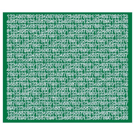 Números adhesivos autoadhesivos de 7 mm, color verde brillante. (1/2)