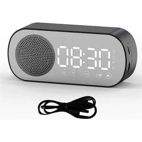 Radio-réveil sans fil Bluetooth avec double alarme, compatible avec les cartes TF, idéal pour la maison et le bureau. (1/5)