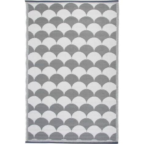 Grey White Garden Rug Outdoor Carpet Garden Caravan Camping 100% Recycled 1.8m (1/5)