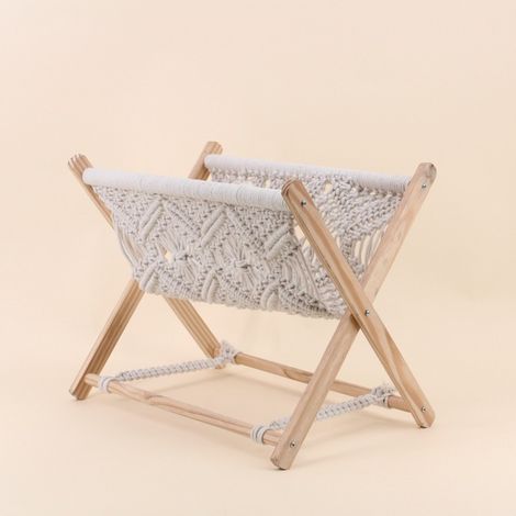 Porte revues pliable macramé