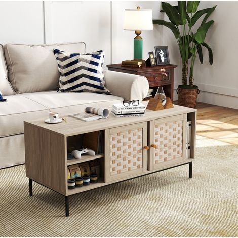 Lit coffre 140 x 200 cm beige en tissu avec vérins à gaz, sans matelas - CHICFURN (1/5)