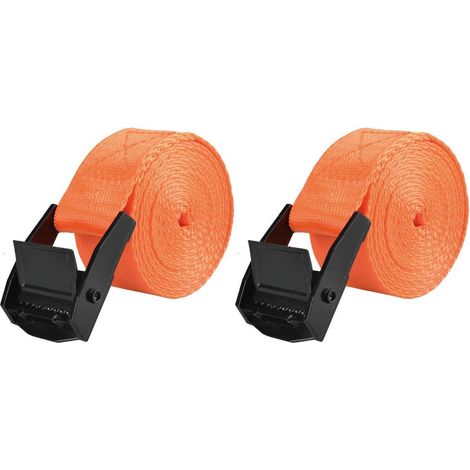 Spanngurte 2 Stück 3m, 25mm breit, 200kg Belastbarkeit, orange