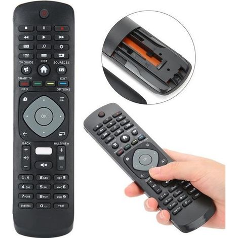 Télécommande TV - Philips - Télécommande de remplacement - 10 m de portée - ABS résistant - Universelle (1/4)