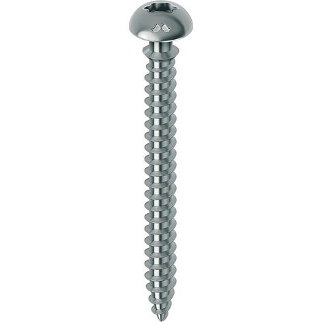 Vis tête large pour menuiserie PVC et aluminium acier chromiting zingué ent filetées Framex Clip, Ø 6 mm, L 70 mm, 100 pi - MUSTAD