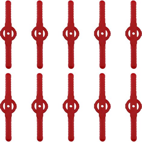Lot de 10 Lames de Tête de Coupe Gazon Remplacent Le Coupe-Herbe en Plastique, Lames de Rechange pour Tondeuse à Gazon en Plastique pour Coupe-Herbe sans Fil. (Rouge) (1/5)