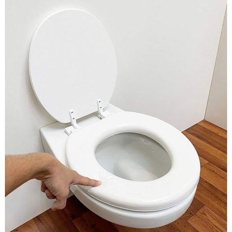 Sedile copriwater universale per bagno copri WC con seduta morbida 39x36cm 52992