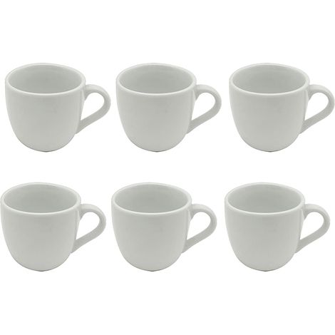 MA MAISON SET 6 TAZZINE MODELLO PERLA TAZZINA DA CAFFÈ BIANCA IN POCELLANA (1/4)
