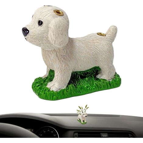 Décoration de tableau de bord de voiture  Figurine de chien réaliste en résine - Figurine de voiture mignonne - Pour la maison, le bureau, le bureau, comme cadeau de fête pour homme et femme (1/5)