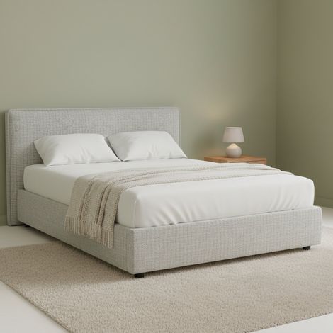 Letto Piazza e Mezza Gosport, Sfoderabile, Contenitore Made in Italy, Grigio Chiaro (1/5)