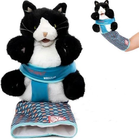 Marionnettes de chats lutteurs, marionnettes à main de chats, jouets en peluche (1/4)