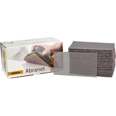 Mirka Abranet strisce di levigatura a rete 70x125 mm a strappo/grana P180 / 50 pz/per levigare legno, stucco, vernice, plastica / 5414905018 (1/5)