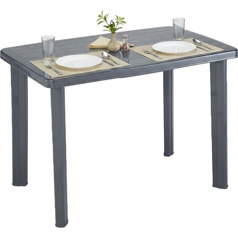 Gartentisch Pinedale, 6 Plätze, max. 101 cm, Made in Italy, Glatte Oberfläche, 101x68x72h cm, Anthrazit