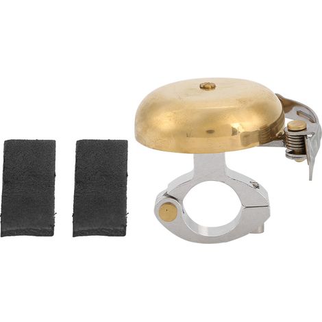 Sonnette de vélo en laiton anodisé, son cristallin pour avertissement audio à vélo, pour vélo de route (doré) (1/5)