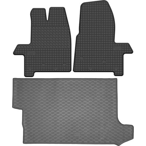 Ensemble de tapis de sol en caoutchouc pour Ford Transit Custom I VAN (2014-2020) + tapis de coffre (1/5)