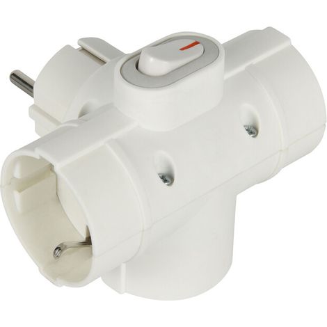 ADATTATORE SPINA SCHUKO A  3 PRESA SCHUKO C/INT.- 1,0 pz