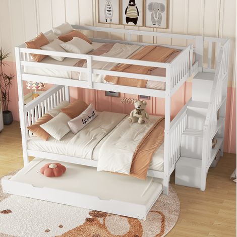 Cama Litera 140x200 Cm Cama Extensible Y Escalera Almacenaje (1/5)