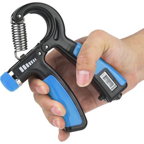 Verstellbarer Handgriffverstärker, Fingerrehabilitationstraining, Fitnessgerät (Blau)