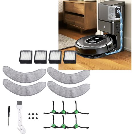 Ricambi compatibili per robot aspirapolvere Combo J7 - Confezione da 22 pezzi [6 spazzole laterali, 4 panni in microfibra, 4 filtri HEPA] (1/4)