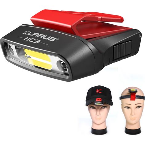 HC3 Clip Ricaricabile LED Lampada Frontale Girevole Cappello a Sfera Visiera Luce Mani Libere con Luce Rossa per Pesca Corsa Campeggio Lettura Lavoro (1/5)
