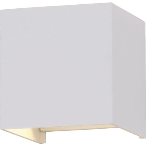 Lampada da parete da esterno luci up and down da esterno Lampada da parete a LED da esterno, cono di luce orientabile, alluminio bianco, LED 5W 700lm bianco neutro, LxLxH 10x10x10 cm