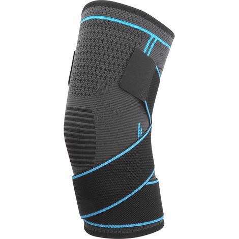 Atmungsaktiver Knieschoner aus Mesh-Gewebe mit doppeltem Druckband für Outdoor-Sportarten, blau XL (1/5)