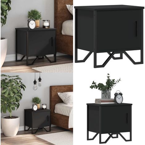 vidaXL Table de chevet Noir 40 x 30 x 40 cm Aggloméré (1/5)
