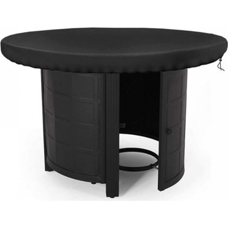 Housse de protection ronde pour plaque de feu, étanche, anti-UV 420D, pour plaque de cuisson et plaque de cuisson, noir (diamètre 100 cm) (1/4)