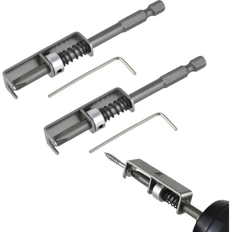 Lot de 2 supports de vis pour visseuse sans fil, porte-embouts à ressort pour la fixation des vis, aide au montage magnétique pour une utilisation à une main, guide de vis antidérapant pour bois (1/5)