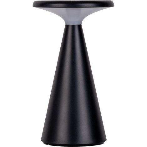 Lampe de table solaire sans fil intérieur et extérieur en plastique noir hauteur 20 cm - PANGIVO (1/5)